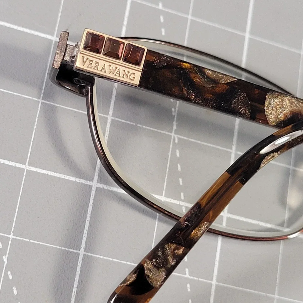 Vera Wang Eyeglass Frames V330 BR 54-16-138 Brown Tortoise Oval Full Rim Womens‎